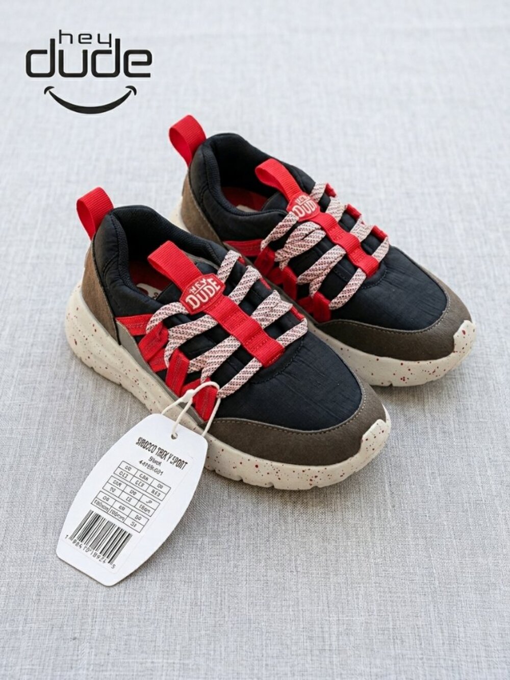 NEW Hey Dude Sirocco Trek Y Sport Kid's Sneakers - Size C13, Black - NWT